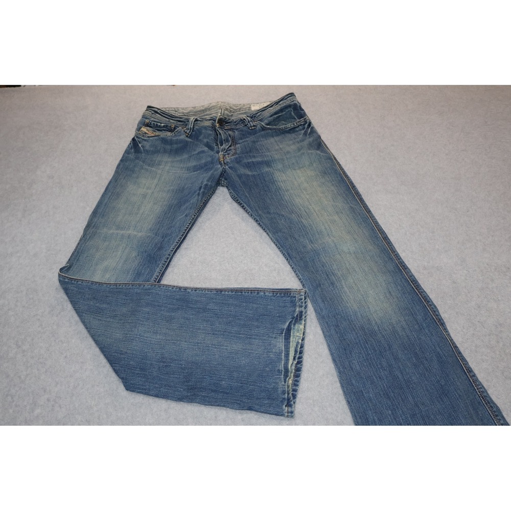 Diesel Zaf Jeans Mens Tag 32x34 Actual 34x35 Bootcut Slight Flare Y2K Made Italy